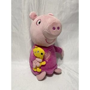 2003 Peppa Pig Slumber N' Oink Talking Bedtime Pink Plush Stuffed Animal 12”